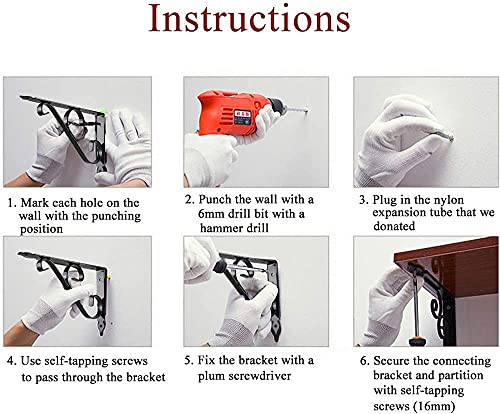 Etsamal 4Pcs Shelf Brackets 10 Inch Decorative Shelf Holder L-Shaped Shelf Supporter Heavy Duty For Storage Display Floating Shelf With Free Screw Accessories #TOP6