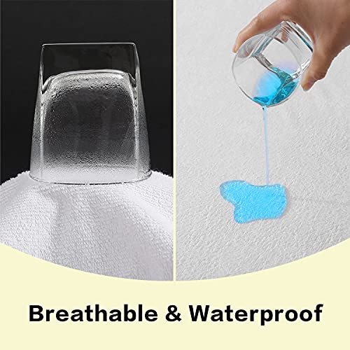 Amazon Brand – Pinzon Zippered Mattress Protector Cover Fully-encased Waterproof Stain Spill Urine Proof Breathable Cotton Terry Cloth Washable, Fits Up to 9 inch Mattresses - Queen Size - Thumbnail 4