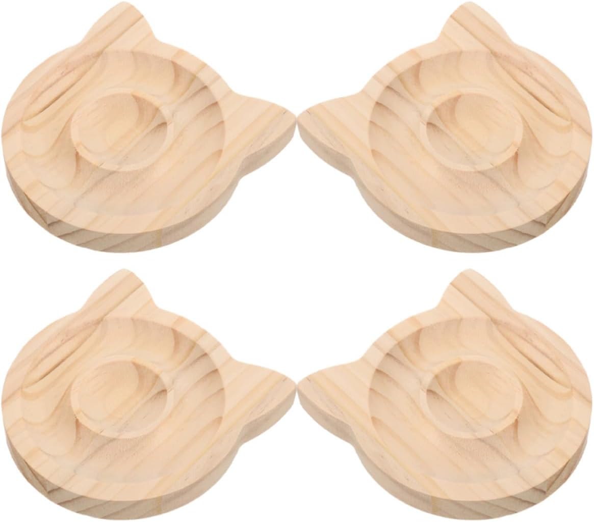 Beaded Bracelet Wooden Jewelry Tray 2pcs with Cat Ear Design Organizer