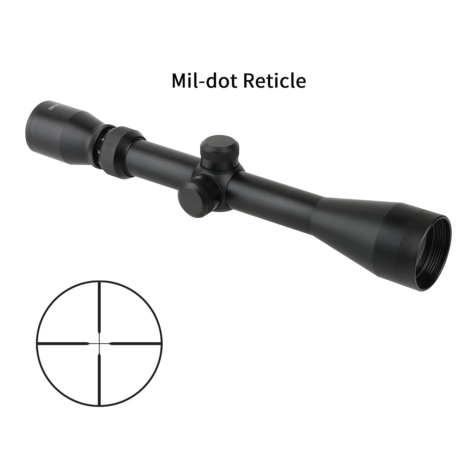 Mirino 3-9X40mm Ottica Tattica Mirino per cecchino Impermeabile e Antiurto per la Caccia, con Supporti ferroviari Picatinny gratuiti
