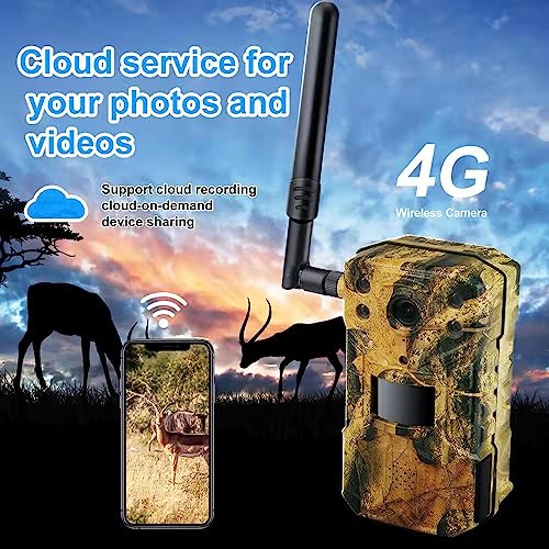 Image of 4G Trail Camera - High Resolution 2K Video, 14MP Images, No Glow Night Vision,Waterproof, Remote APP Access for Wildlife Monitoring, Home Security, Farm Outdoor Surveillance Wireless CCTV