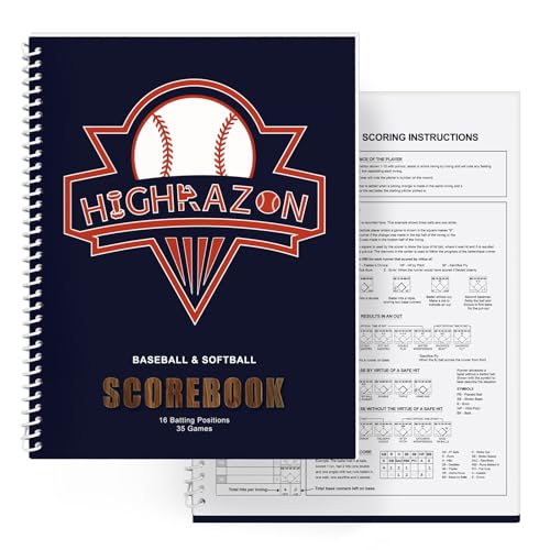 Libro de puntuación de béisbol y sóftbol de 35 juegos con letra grande