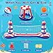 EagleStone Inflatable Pool Float Set with Volleyball Net & Basketball Hoop,2-in-1 Floating Water Games for Kids Adults, Backyard Beach Summer Toys, Heavy-Duty PVC Family Pool Party Essentials