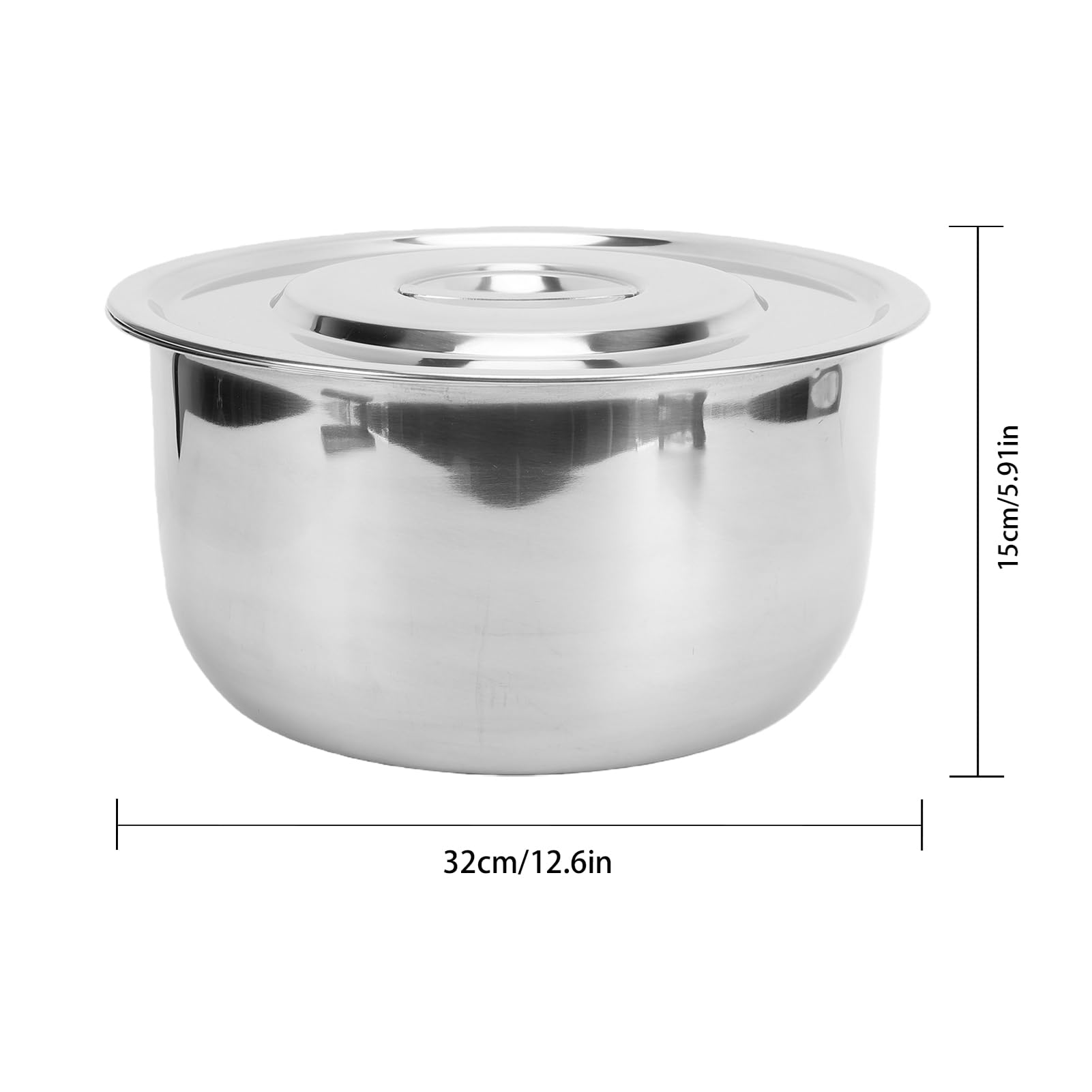 RIZGHWOY Pentola in Acciaio Inox, Casseruola Grande 32 Cm 10000 Ml, for