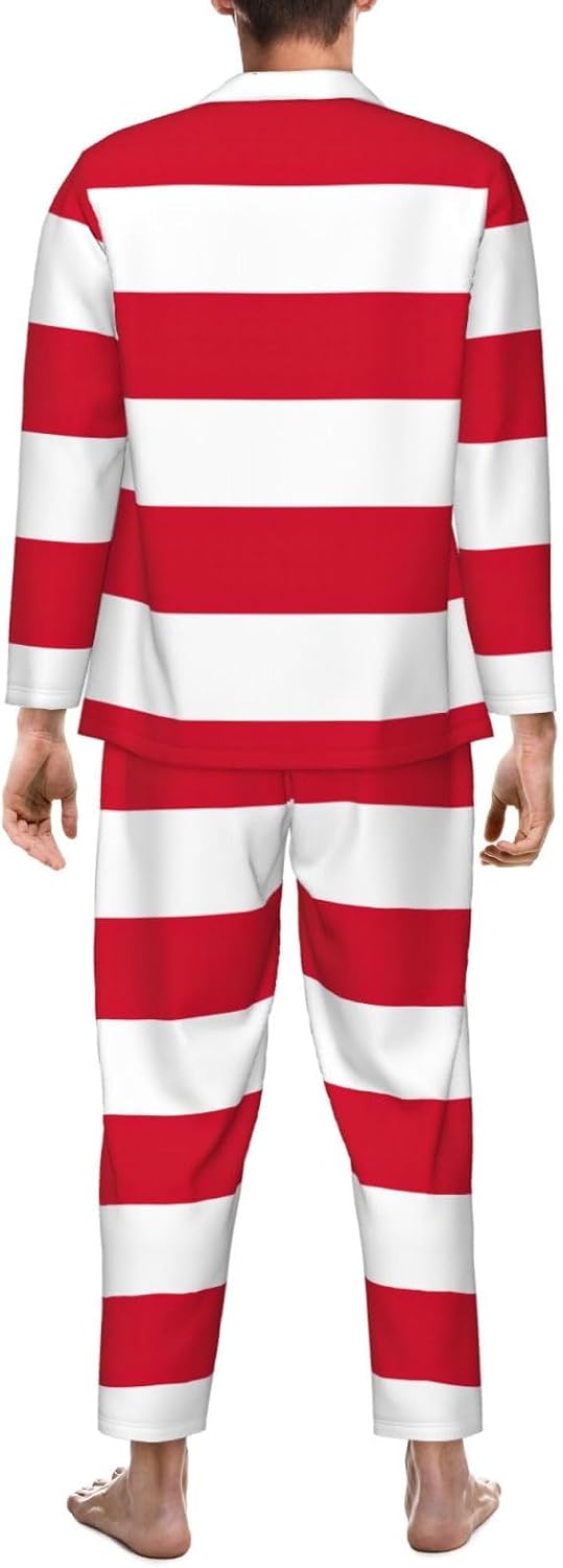 Flag Of Monaco Print Luxurious Mens Pajamas Set,Soft Breathable Pajamas, Perfect For Winter Christmas