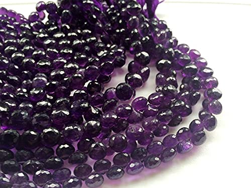 Améthyste facettée en fil de perles oignons de 8mm pour loisirs créatifs