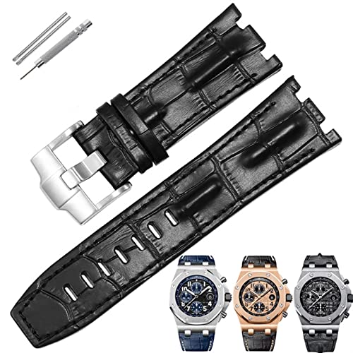 Bracelet de montre en crocodile pour AP 15703 au quotidien : style Royal Oak 28mm - 4
