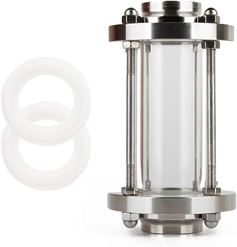 Beduan in-Line Sight Glass with Tri Clamp End, Sanitary Flow Sight Glass Stainless Steel 1.5 Inch Tri Clamp Type (Flow Pipe OD 38mm)