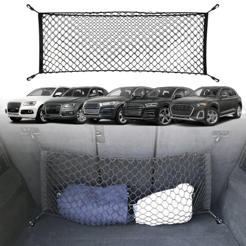 Envelope Style Automotive Elastic Trunk Cargo Net for Audi Q5 SQ5 Q5 Hybrid 2009-2024 - Premium Trunk Organizer and Storage - Luggage Net for Crossover - Car Organizer for Audi Q 5 SQ 5 Q 5