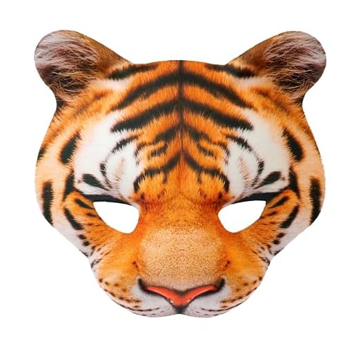 W WIDMANN MILANO Party Fashion - Masque animal sans menton en tissu, Accessoire pour carnaval, fête à thème
