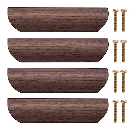 NAKUPENDA 4Pcs Wooden Drawer Handles Cupboard Cabinet Pulls Kitchen Wood