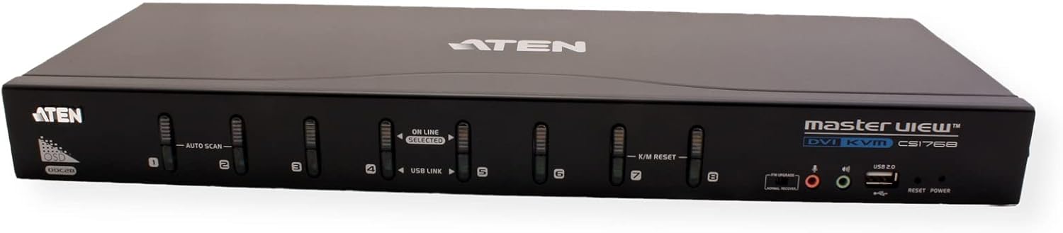ATEN CS1768 8 Port USB DVI KVM Switch - Black