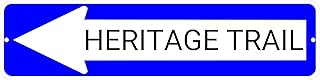 HERITAGE TRAIL Blue Left Arrow 24 x 6 inch Directional Aluminum Composite Sign for Building, Walls, Business Visibility – Large, Weatherproof, Durable, Professional, Easy to Mount, USA Made