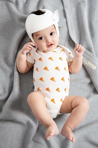 Jack & Jill Organic Cotton Baby Bodysuits 3-Pack - White Short Sleeve Onesies For Boys & Girls (24 Months)