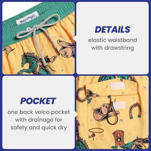 maamgic Mens Swim Trunks Retro Swim Shorts 4 Way Stretch with Mesh Vintage 80s 90s Quick Dry Swimsuits Board Shorts4