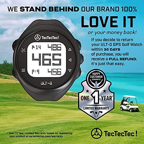 TecTecTec ULT-G Golf GPS Watch, Preloaded Worldwide Courses, Lightweight, Simple, Easy-to-use Golf Watches