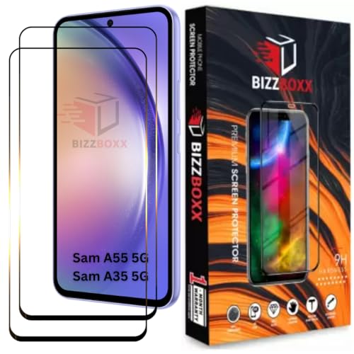 Image of Premium Screen Protector Compatible With Samsung Galaxy A35 5G Tempered Glass Guard | Anti Static | Full Screen Coverage-Edge to Edge | 9H Hardness | With Easy Installation Kit (Pack of 2)