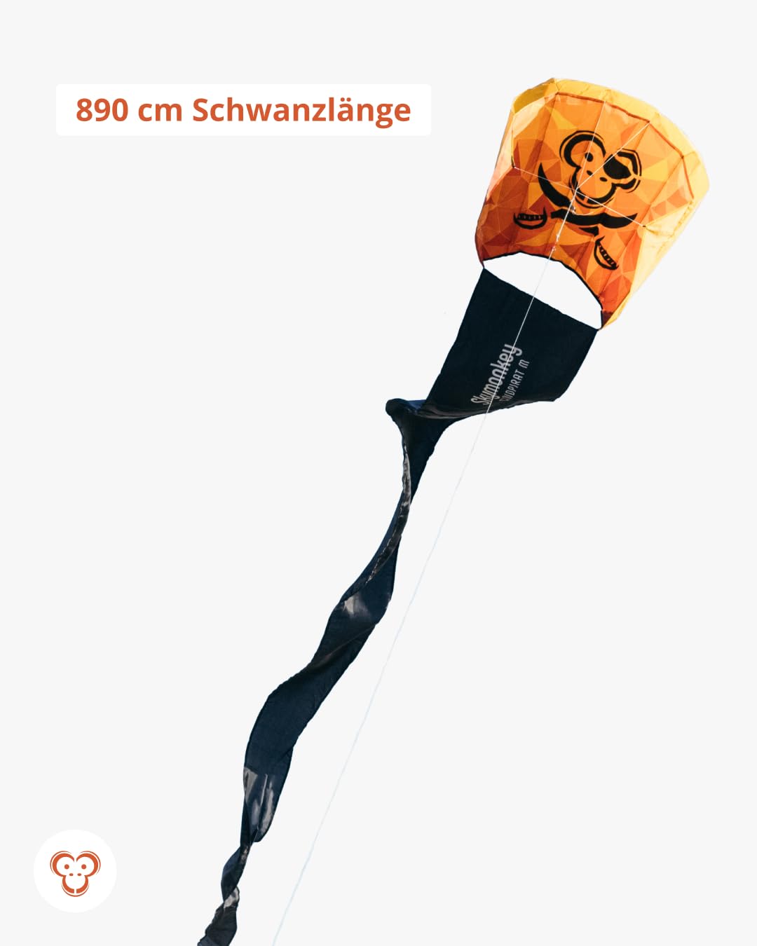 Skymonkey Cloudpirat Kinder Drache Outdoor ab 8 Jahren - inkl. 81 cm Drachenschnur - Größe L, Sunsetorange