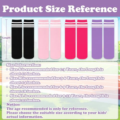 Image of Sarfel Youth Toddler Soccer Socks Kids Baseball Socks Youth Boys Girls Knee High Softball Football Accessories Tube Cotton