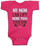 Threadrock Unisex Baby My Mom Can Lift More Than Your Dad Bodysuit 6M Hot Pink