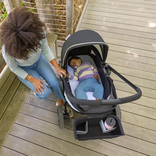 Image of Evenflo Pivot Xplore Dreamz All-Terrain Stroller Wagon with Bassinet Insert (Voyager Green)
