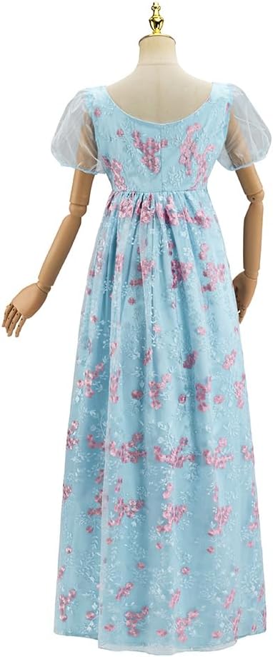 MyheroCos Penelope Featherington Cosplay Costume Women Regency Dress High Waistline Tea Party Gown