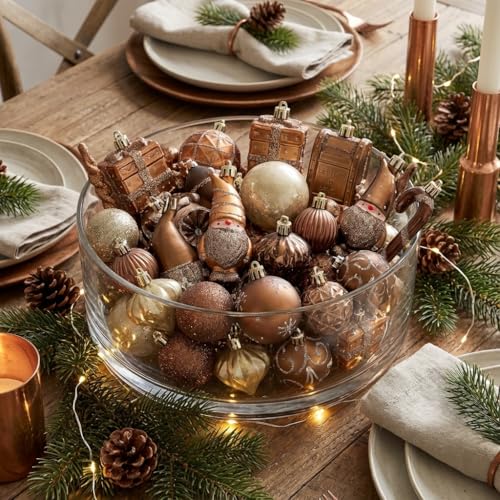 Valery Madelyn Christmas Tree Ornaments Set, 100ct Bronze Copper Brown and Gold Shatterproof Christmas Tree Decorations Bulk, Luxury Hanging Ball Ornaments for Fall Thanksgiving Autumn Harvest Xmas by Valery Madelyn - Image 5