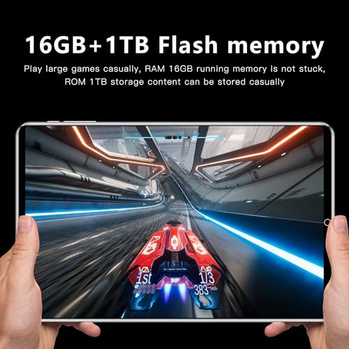 Tablet PC Android de 10,1 polegadas, Tablet PC 16GB RAM 1TB ROM, 13MP+16MP Câmara, WiFi Bluetooth 5.
