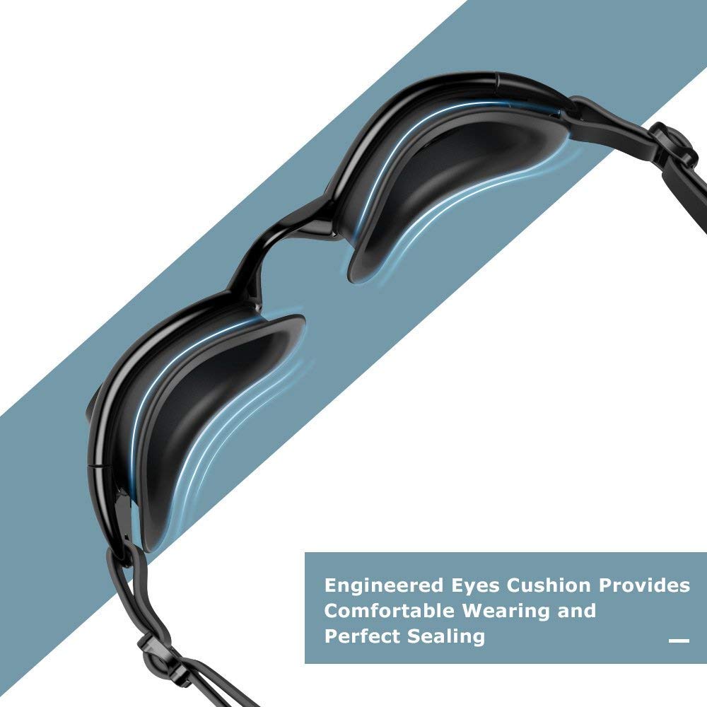 ZIONOR Optische Schwimmbrille, G7 Auslaufsicher & Anti-Beschlag Profi Korrekturglas Schwimmbrillen mit Sehstärke/Dioptrien, 100% UV-Schutz für Herren Damen Outdoor-Schwimmer (Dioptrien -2,0 bis -7,0)