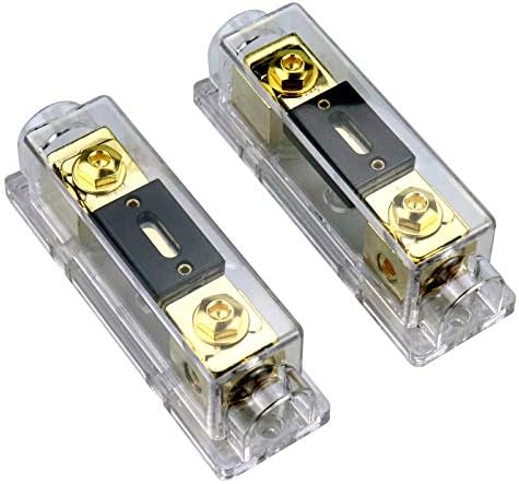 ZOOKOTO 0/2/4 Gauge AWG ANL Fuse Block 200A Inline ANL Fuse Holder with 200 Amp ANL Fuses for Car Audio Amplifier (2 Pack)