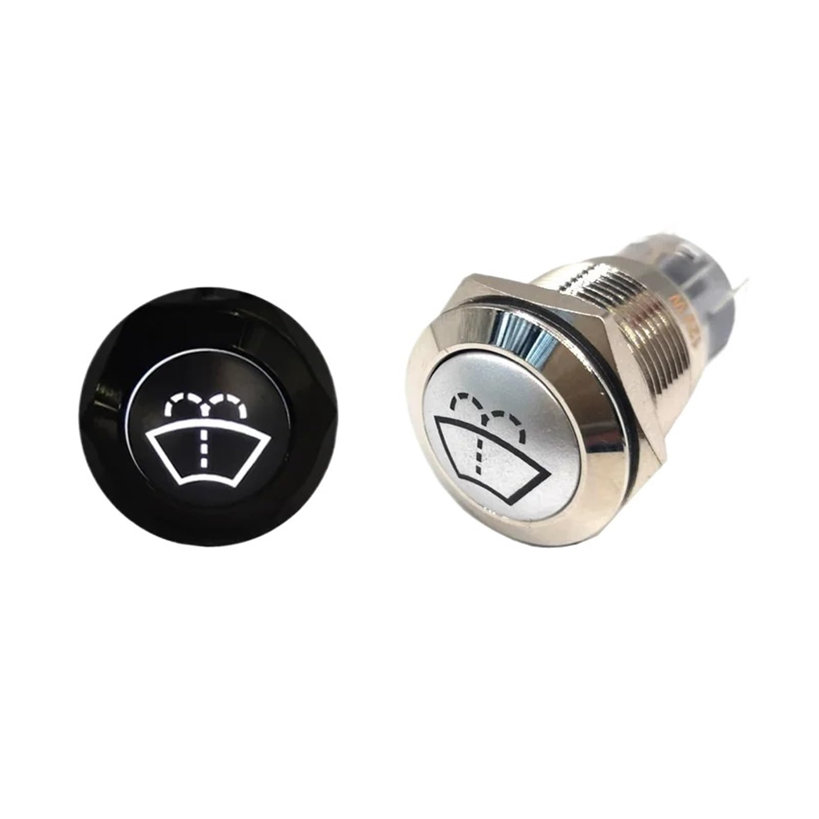 16 millimetri 19 22 Parabrezza Tergicristallo Rondella Luce di Pulsante Momentaneo A Scatto 12V Interruttore 3V 5V 24V 220V HA CONDOTTO LA(LED blue,19MM_MOMENTARY RESET_12 V)