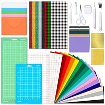 حزمة ملحقات 63 PCS لفرح Cricut، الملحقات واللوازم مع أدوات إزالة الأعشاب الضارة، فينيل نقل الحرارة، الفينيل اللاصق الدائم، مجموعة البطاقات، حصيرة البطاقة، مجموعة بداية الصياغة لمشاريع Cricut