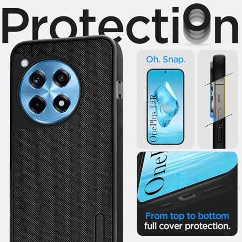 Image of Jkobi Back Case Cover for OnePlus 12R 5G (Textured Grip Design | Camera Protetion | Feel and Soft Touch | Light Weight and Slim| Black)