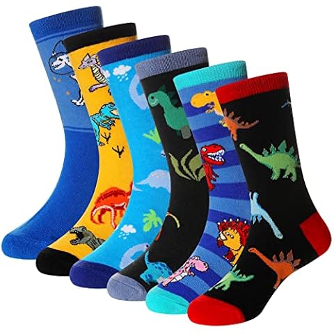SEeyan Boys Cartoon Fun Crew Socks Cover