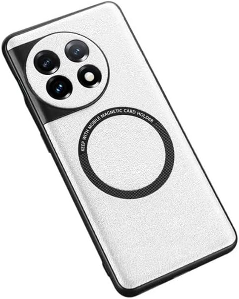 HIGAR Back Cover for Oneplus 12, Shockproof PC + PU Leather Back case (Silver)
