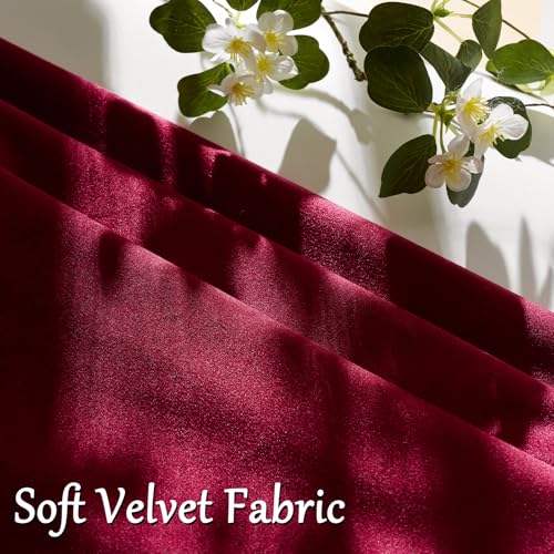 Image of GIGIZAZA Decor Throw Couch Pillow Covers,Wine Red Sofa Cushion Pillow Covers,Velvet Pillow Cases 26 x 26inch