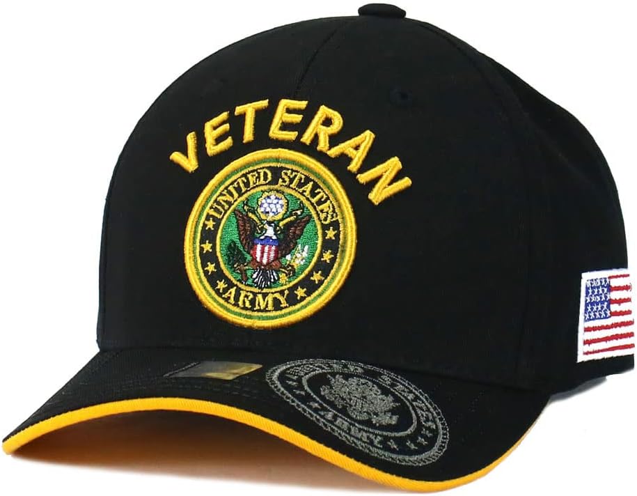 US Army Veteran Hat Army Military Official Licensed Adjustable Baseball Cap