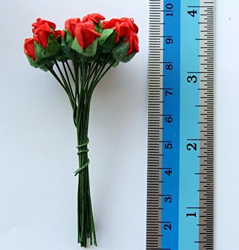 100 Tiny Red Rose Bud Mulberry Paper Flower Artificial Craft Scrapbook Card Handmade Dollhouse Wedding DIY Supply Accessory DIY, Size 0.5 cm., White Purple Two Tonex image 5