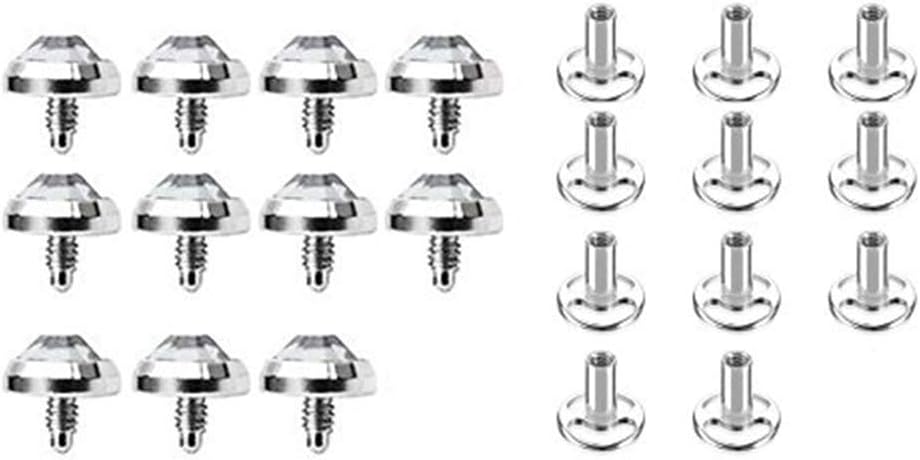 LionGothic Dermal Piercing Professional Kit Jewelry Multi Press-Fit Gem 11 Tops & 11 Bottoms
