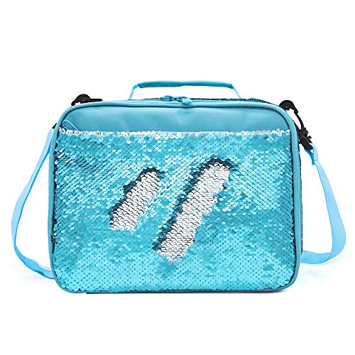 Sequence Lunch Box for Boys Girls Flip Sequin Insulated School Lunch Bag Durable