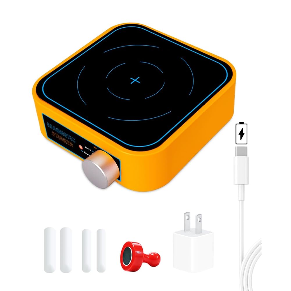 Udsknv[Ksl As Shown Rechargeable Magnetic Stir Plate, 3000Rpm Mini Electric Laboratory Stirrer For 3000Ml For Low Viscosity Liquid Fluids