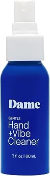 Dame Products Hand + Vibe Cleaner No-Rinse Toy Sanitizing Spray Gentle, All-Purpose, Effective, Body-Safe Sweet Orange Scent Naturally-Derived Recyclable Packaging 2 oz