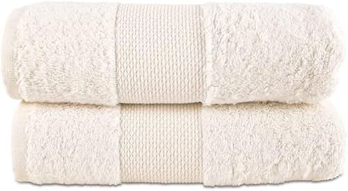 Hencely Juego de 2 toallas de mano de lujo (16 x 28 pulgadas), algodón turco suave, absorbente, de secado rápido, para cara, cuerpo, cocina y baño