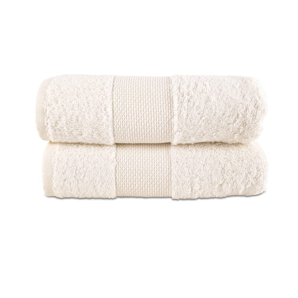 Hencely Luxury Hand Towel - Set of 2 (16x28 Inches) - Soft Turkish Cotton, Absorbent, Quick-Drying Face, Body, Kitchen, and Bathroom Towel (Hand
