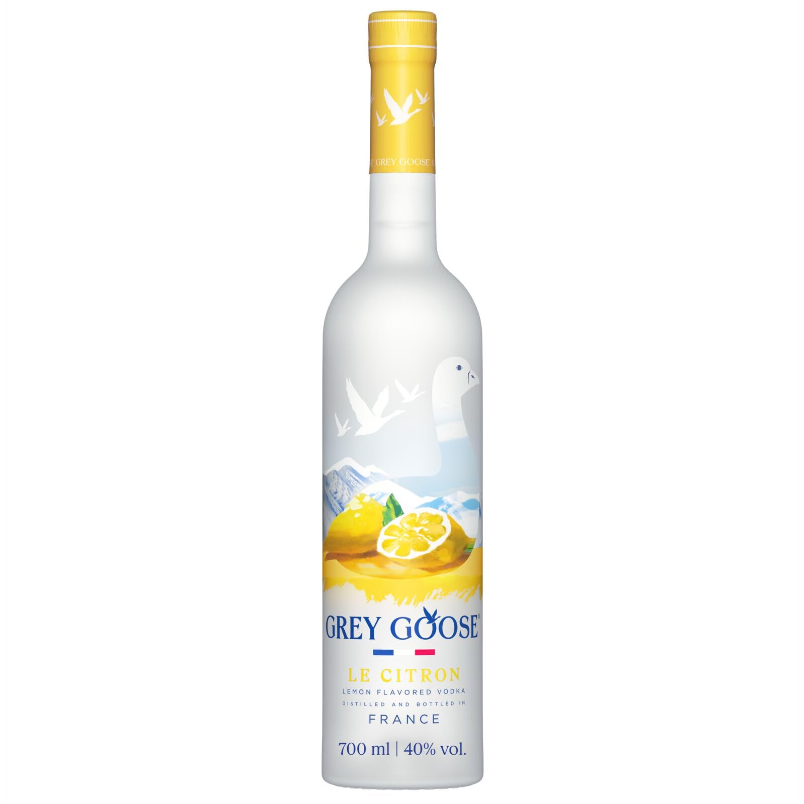 GREY GOOSE Le Citron, 40% vol., 70 cl/700 ml, Vodka premium aromatisée au citron, fabriquée en France à partir de vodka GREY GOOSE et d’essence naturelle de citron de Menton en France