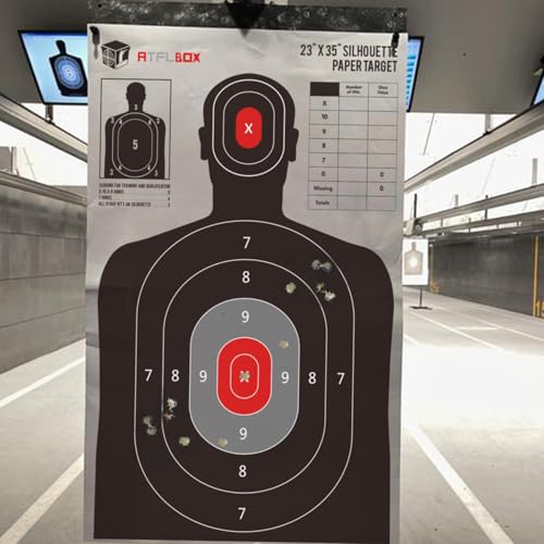 atflbox silhouette paper target for the range 23x35 inch target paper for indoor and outdoor use suitable for handguns pistols rifles airguns pellet gun bb guns