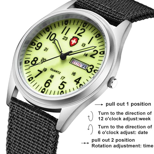 Gosasa Unisex Military Watches Sport Textile Nylon Strap Stylish Men Watch Luminous Fashion Watches Analog Display Quartz Waterproof Casual Wristwatch2