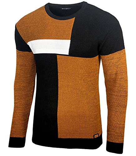 Pull en tricot Baxboy BB-52288 noir coupe ajustée en maille fine haut de gamme