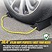 ROBLOCK Upgrade Wheel Chocks for Lightweight Travel Trailer Light Truck Car Tractor, Sturdy Simple Easy to use,Tires Light Block Stopper Chock with Nylon Rope Yellow Reflective Tape (4pack)