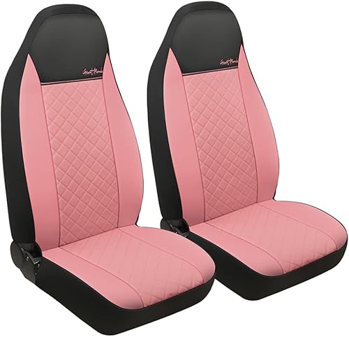 GIANT PANDA Fundas de asiento delantero para asientos de cubeta, fundas de asiento de piel sintética universales para la mayoría de los autos, SUV y